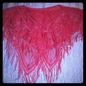 Red lace shaw